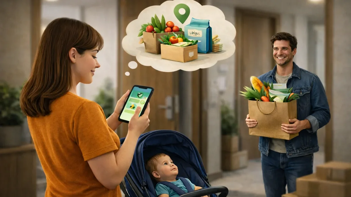 Vecinos coordinando una compra dentro de su comunidad